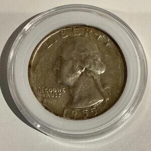 1955-D Washington Quarter – 90% Silver – Circulated Condition – Denver Mint AG/G